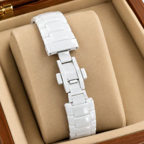CERAMIC (SPHIRE) White Stone Strap Watch