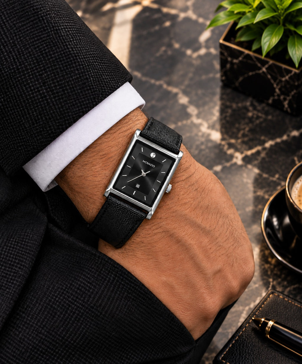 MOVADO Classic Rectangle Luxury Watch