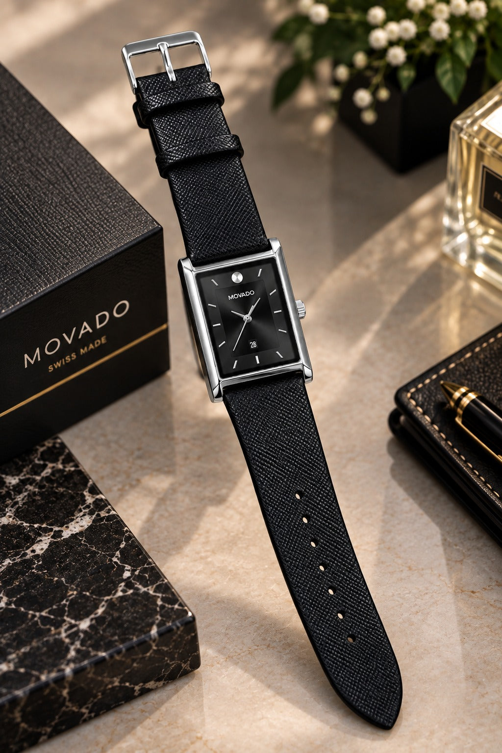 MOVADO Classic Rectangle Luxury Watch