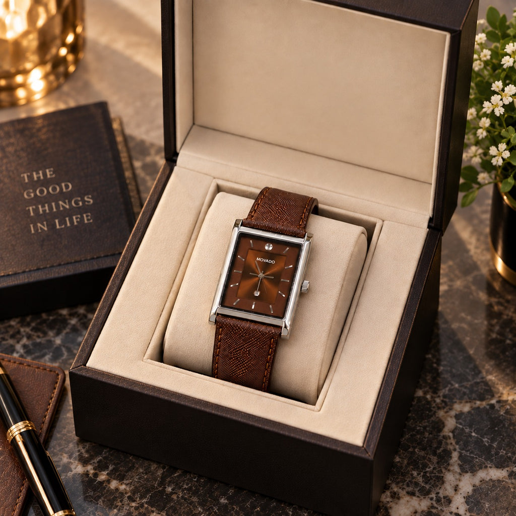 MOVADO Classic Rectangle Luxury Watch