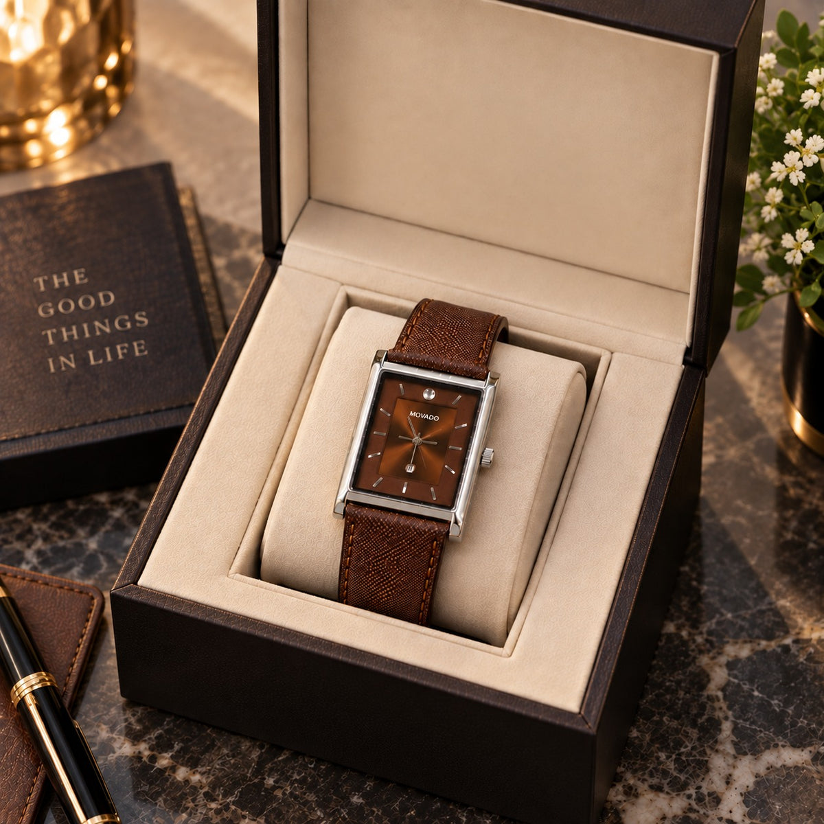 MOVADO Classic Rectangle Luxury Watch
