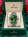 Rolex Luxury-Style Men’s Green & Silver Watch – Butterfly Lock