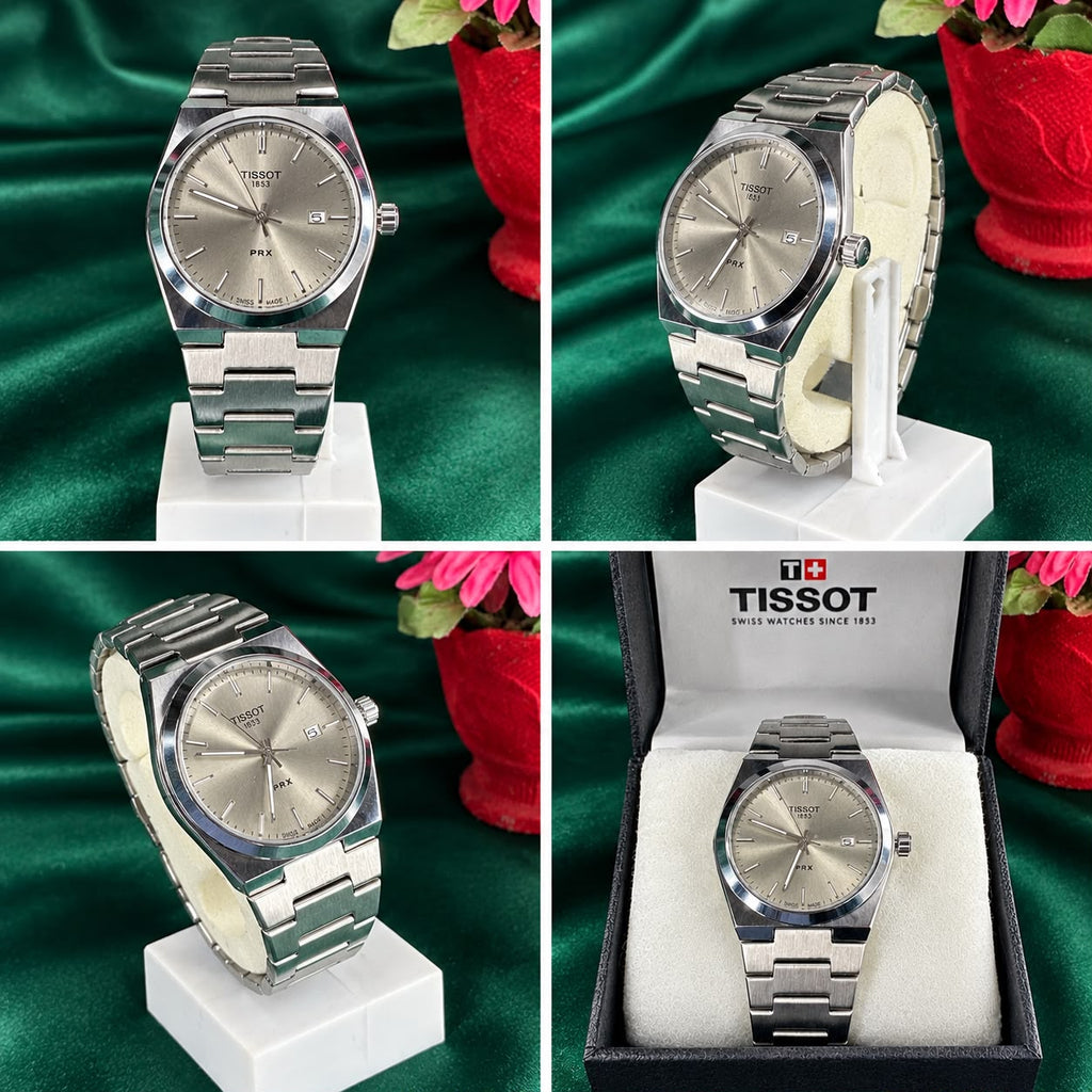 TISSOT Luxury Men’s Sliver Dial Watch – Stainless Steel Bracelet with Butterfly Lock