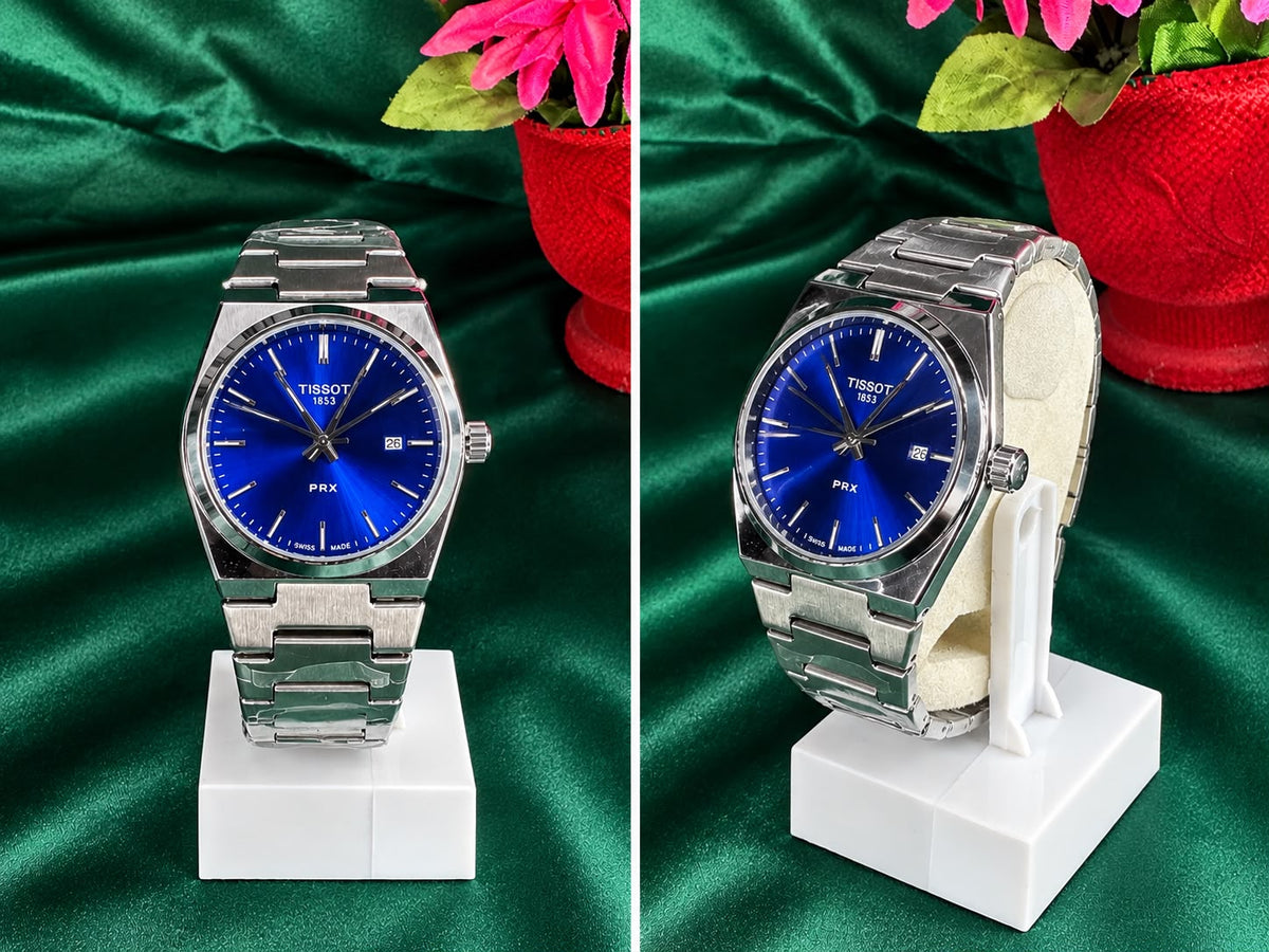 TISSOT Luxury Men’s Blue Dial Watch – Stainless Steel Bracelet with Butterfly Lock
