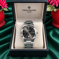 PATEX PHILIPPE Luxury Men’s Stainless Steel Watch – Classic Black Dial Edition